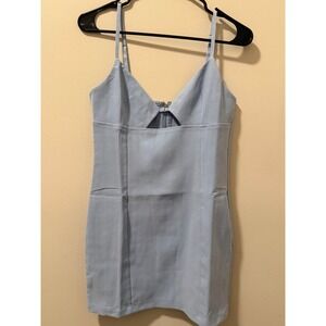 Edikted Light Blue Cutout Mini Dress Spaghetti Strap Size Medium